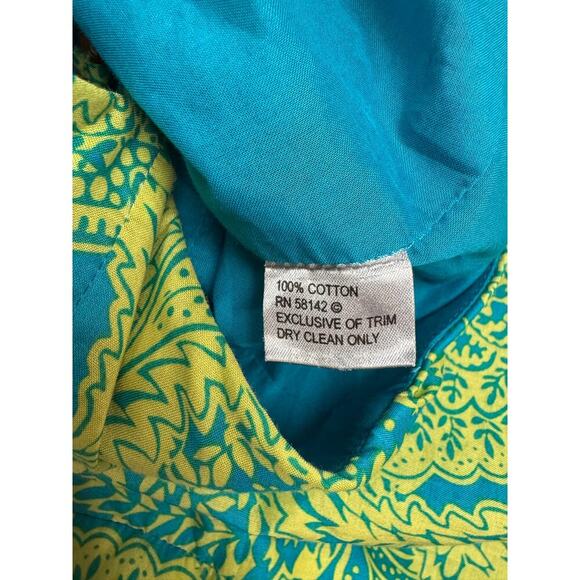 Open Back Dress Boho Details Floral Print Cottage Blue Yellow Twee Size 6 - Picture 5 of 11